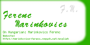 ferenc marinkovics business card